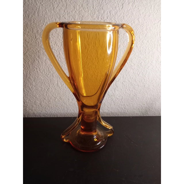 1920 Fostoria Amber Glass Tut Vase. For Sale In Dallas - Image 6 of 7