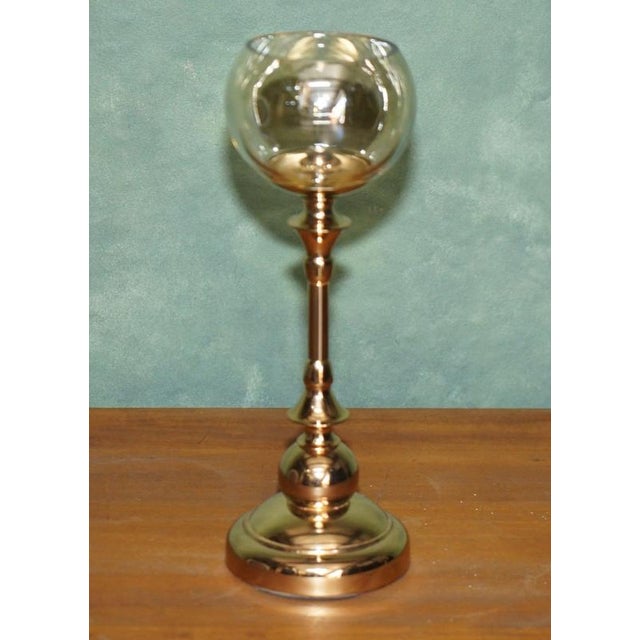 Brass Finish an Glass Candleholders, Set of 4 For Sale - Image 13 of 17