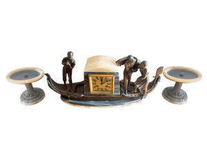 Art Deco Travel Pendulum in Venice, 1920s, Set of 3