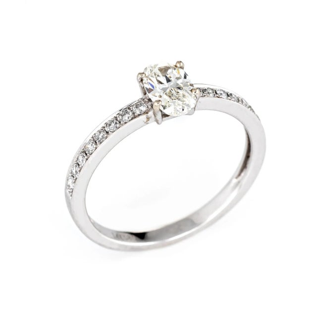 This is part of Chairish’s Fine Jewelry assortment. Stylish diamond engagement ring crafted in 14 karat white gold....
