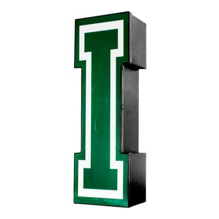 Vintage Green Channel Letter "I" For Sale