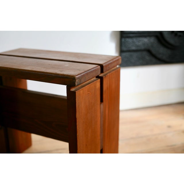 Large Stool by Charlotte Perriand for Les Arcs, France, 1960s For Sale - Image 9 of 13