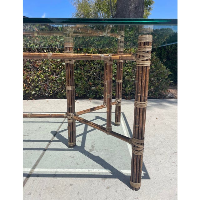 Late 20th Century Authentic McGuire Vintage Bamboo Dining Table For Sale - Image 5 of 9