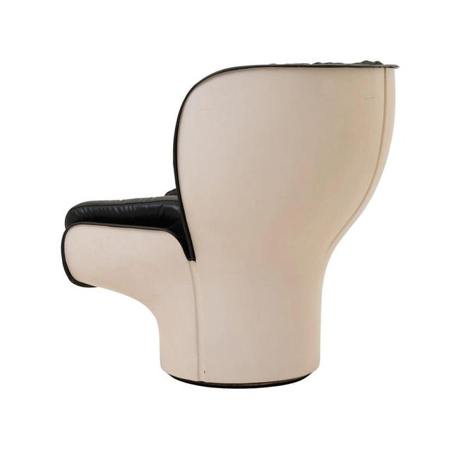 Black and Cream Elda Chair by Joe Colombo for Comfort, Italy, 1970 For Sale - Image 4 of 18