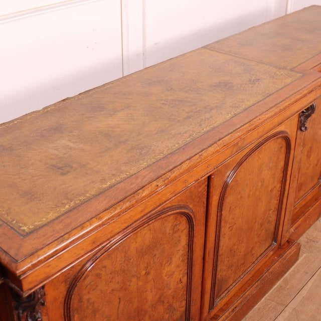 English Burr Walnut Dresser Base For Sale - Image 12 of 16