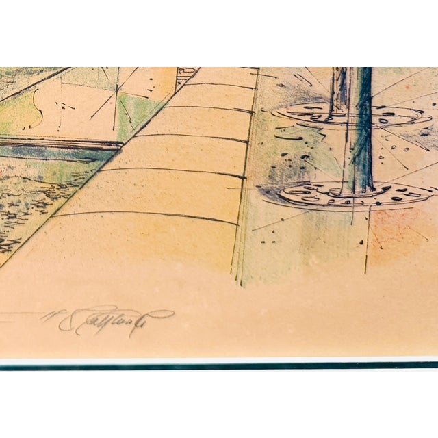 Rolf Rafflewski Paris La Pointe De Ile San Louis Signed Lithograph For Sale - Image 4 of 9