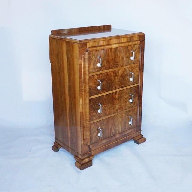 Brown Vintage Chest of Drawers in Walnut, 1930s For Sale - Image 8 of 9