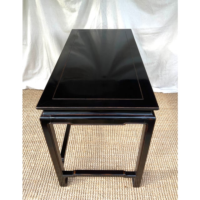 Wood A Vintage Henredon Ebonized Mahogany Ming Style Console Table or Desk For Sale - Image 7 of 8