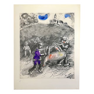 Marc Chagall, The Miller, His Son, and the Donkey, 1954, Etching For Sale