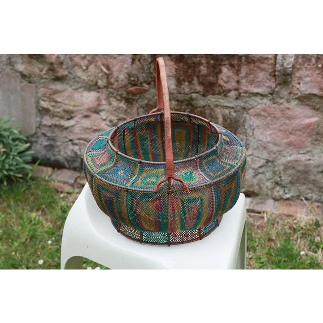 Handmade Colorful Wire Basket For Sale - Image 5 of 13