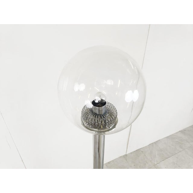 1970s Vintage Chrome and Glass Floor Lamp, 1970s For Sale - Image 5 of 10