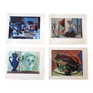 Vintage Mid 20th Century Picasso Abstract Lithographs-Set of 4