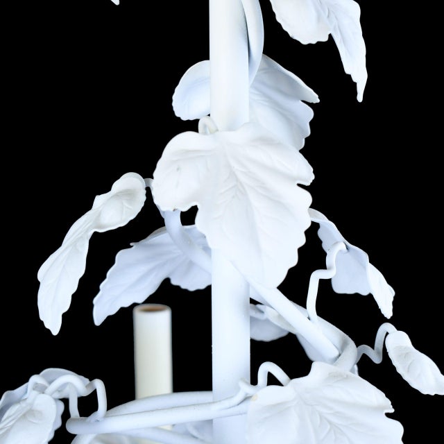 Vintage White Ornamental Chandelier For Sale - Image 4 of 4
