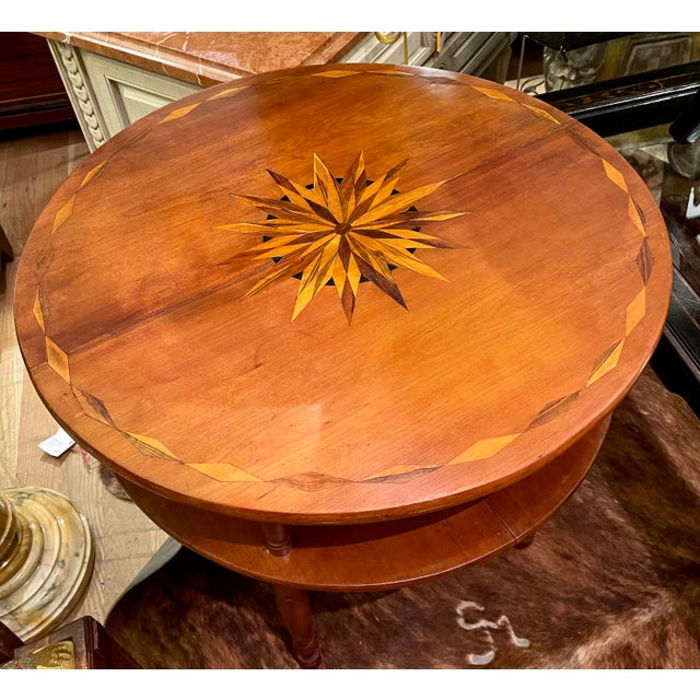 Antique Early 19th C American Sheraton Inlaid Cherry Table For Sale - Image 4 of 7