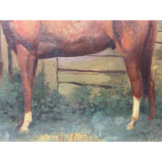 Mid-Century British Equestrian Horse Portrait Attributed to Lionel Ellis, c.1950–60 For Sale - Image 10 of 18