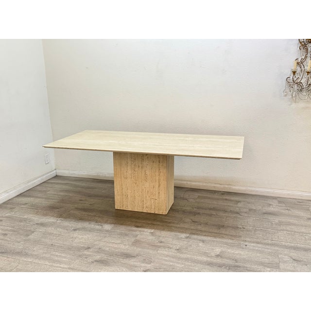 Modern Travertine Dining Table For Sale - Image 3 of 8