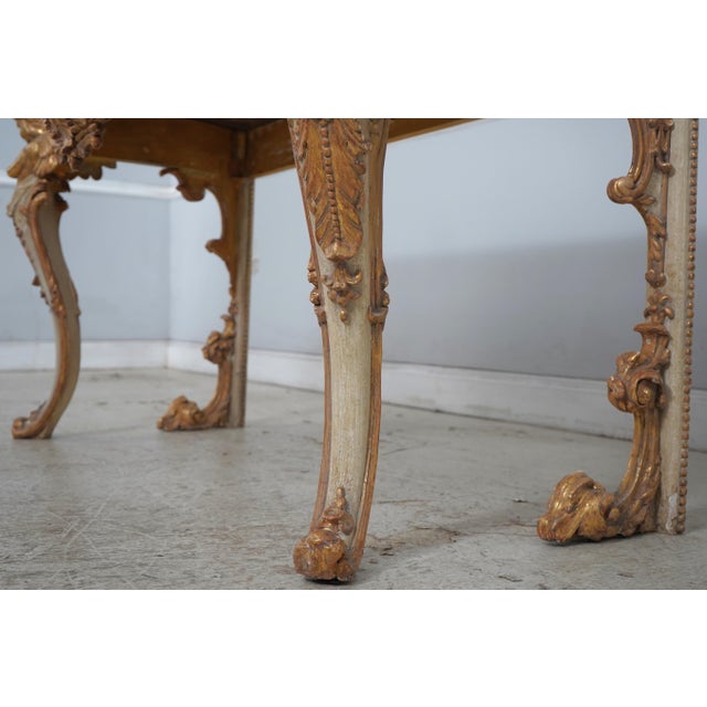Antique Italian Rococo Marble Top Console Table For Sale - Image 4 of 15