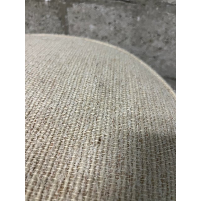 1970s Bamboo Rattan Wicker Swivel Footstool /Ottoman in the Paul Frankl's Style For Sale - Image 10 of 12