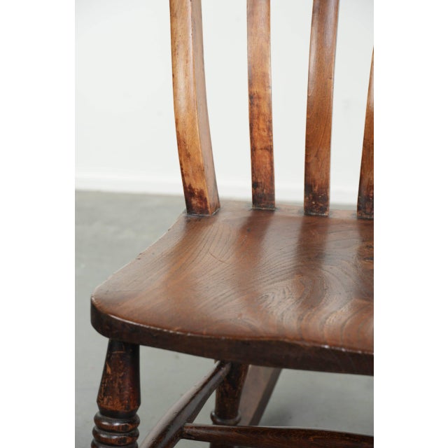 Brown English Windsor Rocking Chair in Oak For Sale - Image 8 of 12