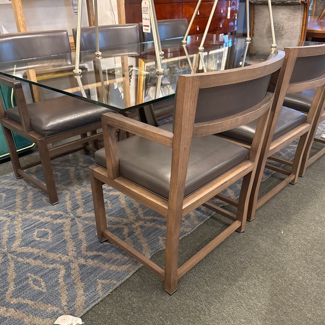 Antonio Citterio for Maxalto + B&b Italia Simplice Leather Arm Chairs, Set of Six For Sale In San Francisco - Image 6 of 12