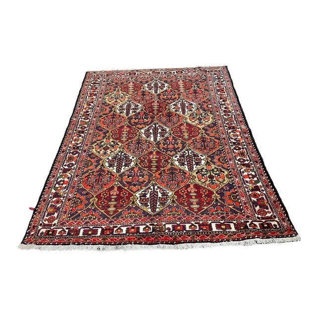 1990s Old Persian Bakhtiari Area Rug 5'5" X 7'0" For Sale