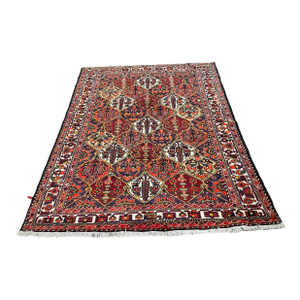 1990s Old Persian Bakhtiari Area Rug 5'5" X 7'0"