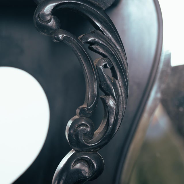 Arts & Crafts Parlour Cabinet in Black Ebonised Wood and Mirror Glass from Maddox & Co., England, 1910s For Sale - Image 12 of 18