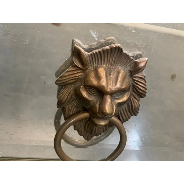 Console and Mirror with Metal Leaf and Bronze Details, 1990s, Set of 2 For Sale - Image 11 of 12