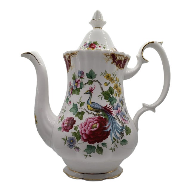 Vintage Royal Albert Art Nouveau Style Chatelaine Tall Coffee/Chocolate/Tea Pot For Sale