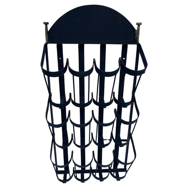 Wrought Iron Wall Mount Wine Bottle Holder For Sale - Image 13 of 13
