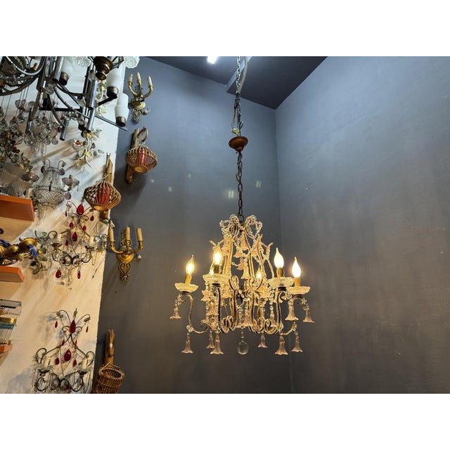 Pink Murano Glass Flower Chandelier, 1960s For Sale - Image 13 of 15