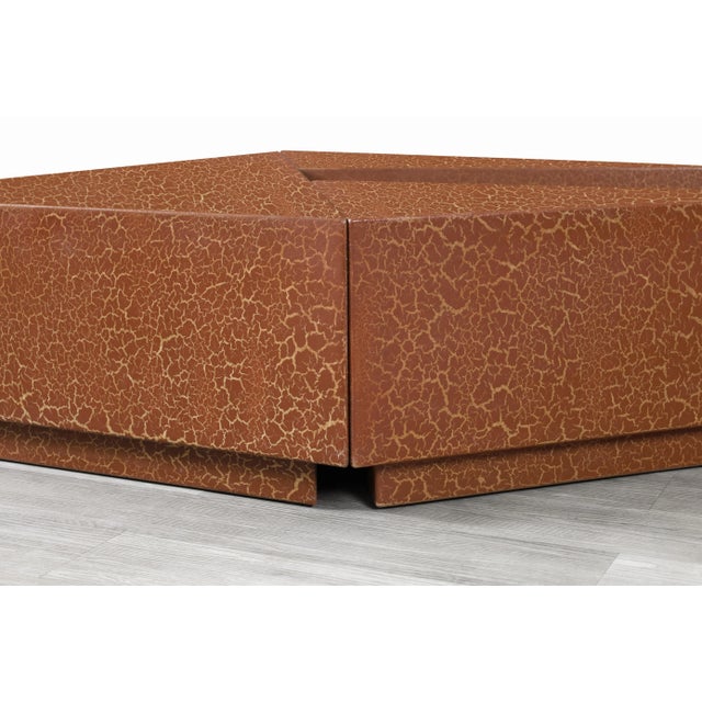 Vintage Hand-Painted Craquelure Geometric Coffee Table, 1970s For Sale - Image 9 of 13