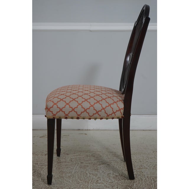 Traditional Set of 8 Stickley Federal Shield Back Mahogany Dining Room Chairs For Sale - Image 3 of 18