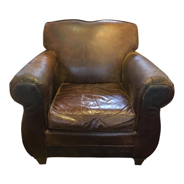 Restoration Hardware Leather French Club Chair Chairish