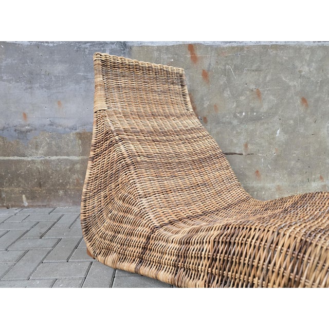 Vintage Wicker Chaise Longue by Carl Malmvall for Ikea, 1990s For Sale - Image 6 of 11