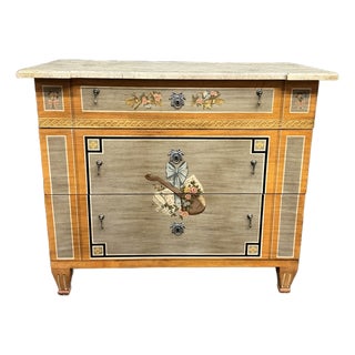 Drexel Heritage Et Cetera Paint Decorated Neoclassical Chest For Sale