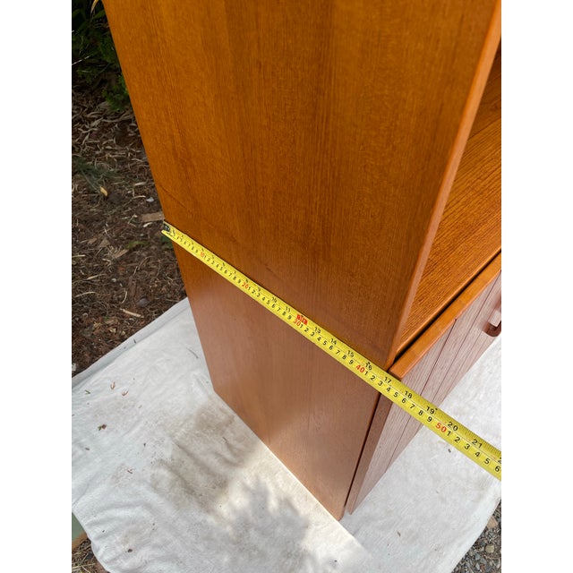 Late 20th Century Danish Modern Teak & Smoked Glass Cabinet For Sale - Image 5 of 10