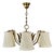 Vintage Pendant Light in Brass with Silk Shades by Josef Frank, 1955 For Sale
