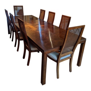 1980s Henredon Dining Set of 9 For Sale