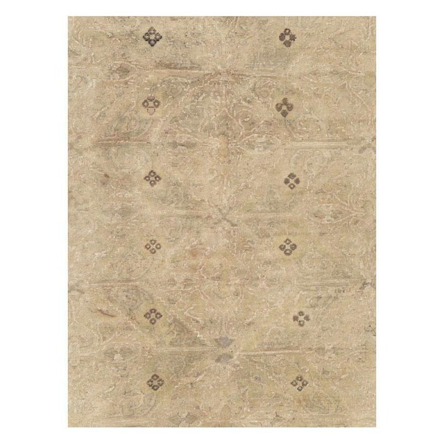 A vintage Turkish Sivas accent rug handmade during the mid-20th century with an all-over tone on tone field and border...