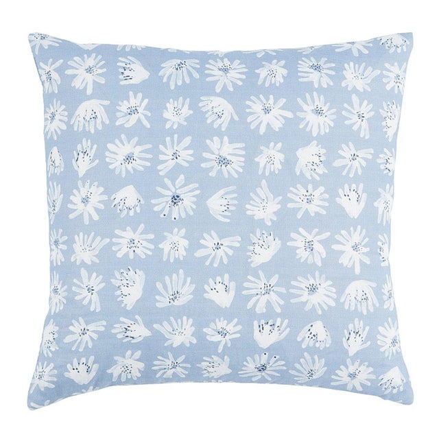 This pillow features Meadow Rock by Caroline Z Hurley for Schumacher with a Knife Edge finish. Organic and wild, sky-...