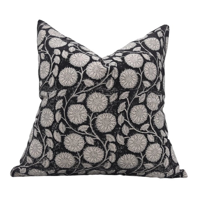 Fabdivine Indian Block Print Cushion Cover 22x22 Inch Duck Canvas- Sudershan Jaal For Sale