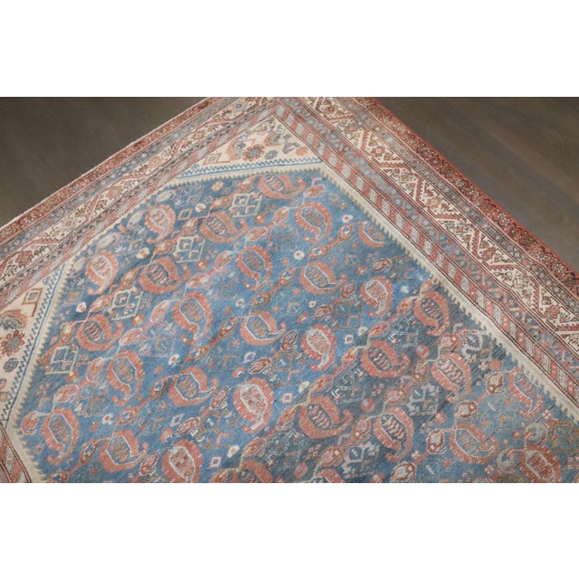 Textile Early 20th Century Blue Rust Gallery Size Persian Malayer Runner - 5'3" x 12' For Sale - Image 7 of 8