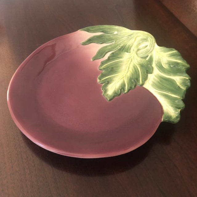 Ceramic Fitz and Floyd Le Marché Eggplant Appetizer Dish For Sale - Image 7 of 11