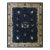 1920s Antique Chinese Floral Navy Deep Serene Landscape Deco Peking Knotted Rug For Sale