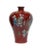 Red Painted Chinese Longevity Old Man & Kids Vase For Sale