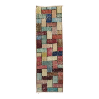 Vintage Turkish Deco Narrow Small Runner For Sale