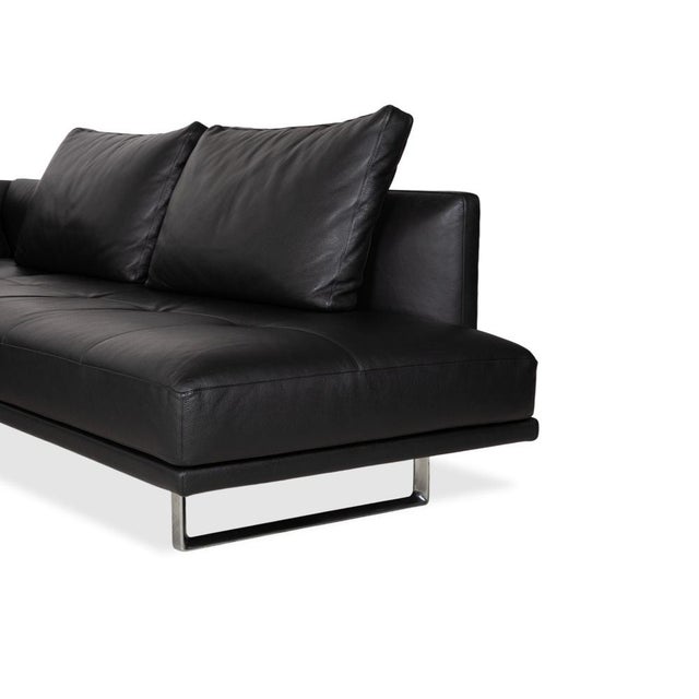 Prime Time Corner Sofa in Black Leather and Chrome from Walter Knoll / Wilhelm Knoll For Sale - Image 10 of 18