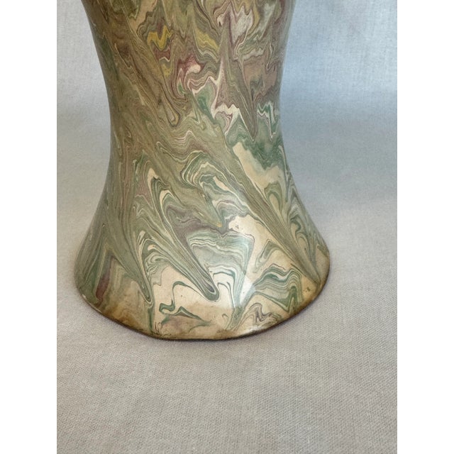 Camel Abstract Modern Marbled Ceramic Peruvian Vase For Sale - Image 8 of 12