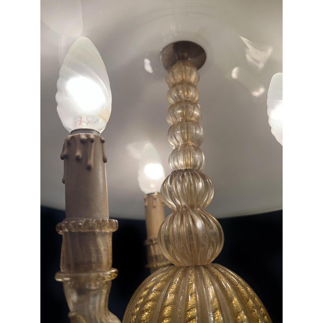 Italian Chandelier with Gold Inclusion by Barovier & Toso, 1940s For Sale - Image 7 of 16